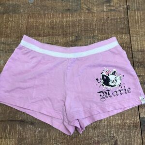 Disney Marie The Aristocats Pink Mini Shorts Gothic Spellout Edgy Y2K Womens M